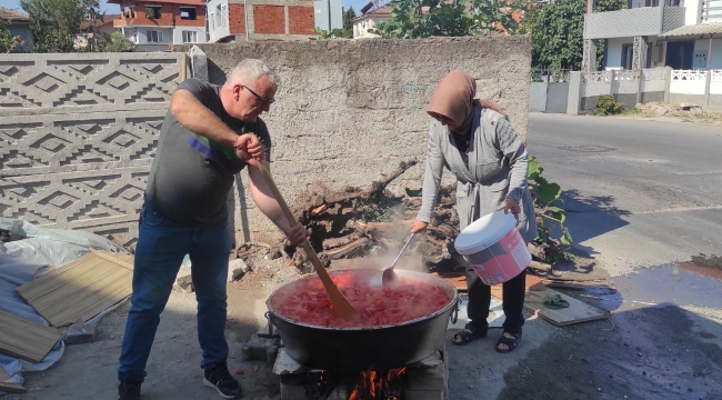 Geyve'de salça sezonu devam ediyor