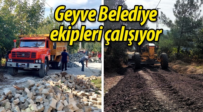 Geyve Belediye ekipleri çalışıyor