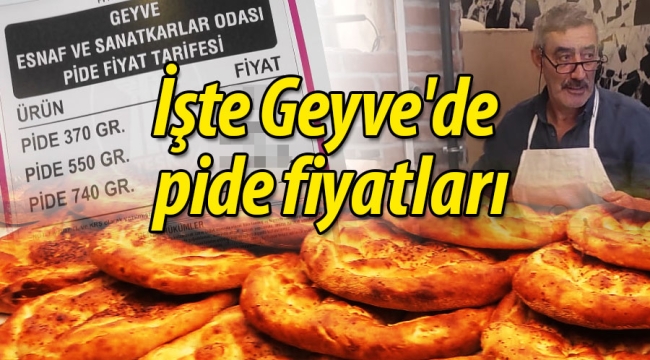 İşte Geyve'de pide fiyatları